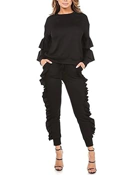 Amazon.com: Women 2 Pieces Outfits Puff Sleeve Top and Long